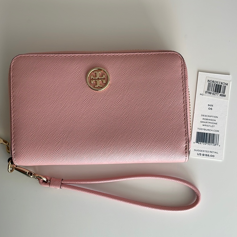 Tory Burch Robinson Smartphone Wristlet in Pink